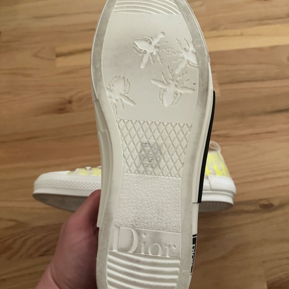 Dior low top neon green canvas sneakers - Picture 4 of 5